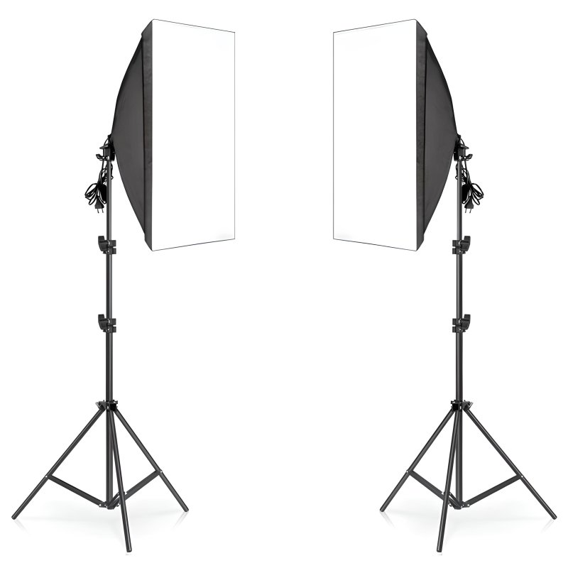 M005C   2 LAMPY FOTOGRAFICZNE STATYW SOFTBOX 50X70cm -E230