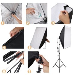 M005C   2 LAMPY FOTOGRAFICZNE STATYW SOFTBOX 50X70cm -E230
