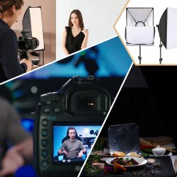M005C   2 LAMPY FOTOGRAFICZNE STATYW SOFTBOX 50X70cm -E230