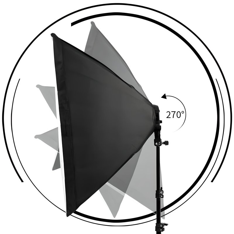 M005C   2 LAMPY FOTOGRAFICZNE STATYW SOFTBOX 50X70cm -E230