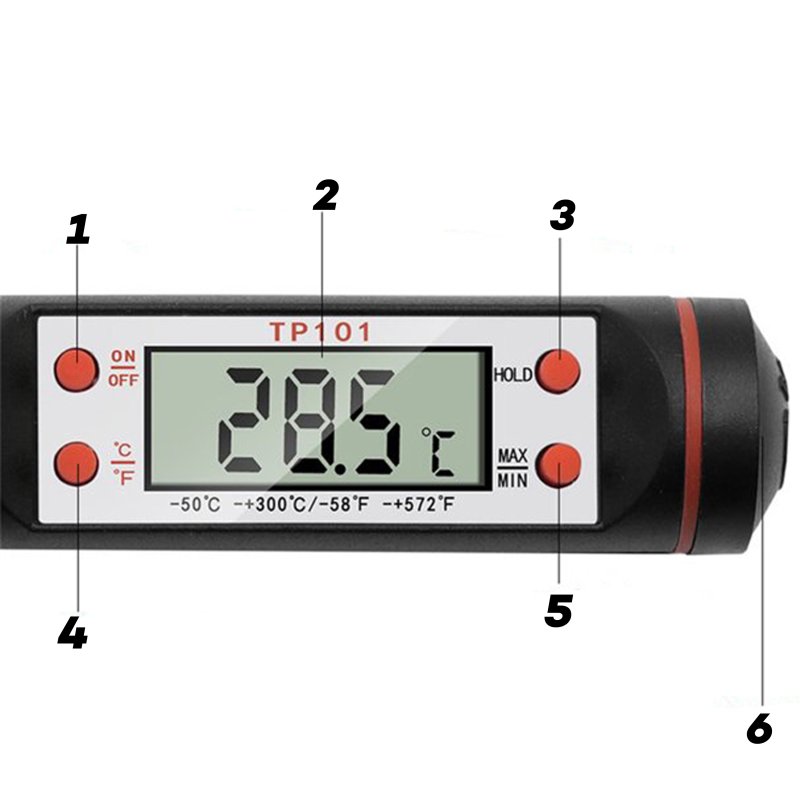 M003C  TERMOMETR KUCHENNY CYFROWY DO MIĘSA WINA LCD SONDA SZPILKOWY -E070
