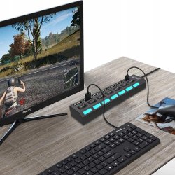 M044h (aleja2)  HUB USB ROZDZIELACZ 7 PORTÓW ROZGAŁĘŹNIK USB 2.0 -E214