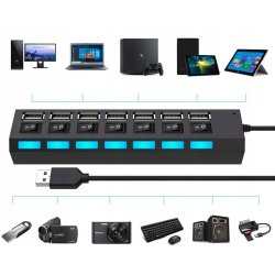 M044h (aleja2)  HUB USB ROZDZIELACZ 7 PORTÓW ROZGAŁĘŹNIK USB 2.0 -E214