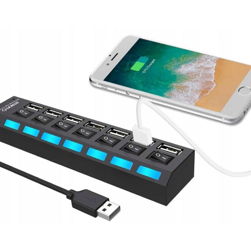 M044h (aleja2)  HUB USB ROZDZIELACZ 7 PORTÓW ROZGAŁĘŹNIK USB 2.0 -E214
