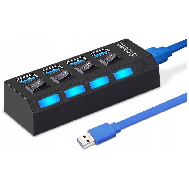 N249 HUB USB ROZDZIELACZ 4 PORTÓW ROZGAŁĘŹNIK USB 3.0 -E215