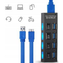 N249 HUB USB ROZDZIELACZ 4 PORTÓW ROZGAŁĘŹNIK USB 3.0 -E215