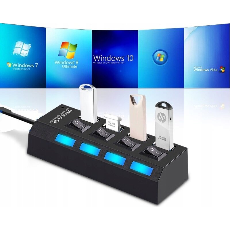 N249 HUB USB ROZDZIELACZ 4 PORTÓW ROZGAŁĘŹNIK USB 3.0 -E215
