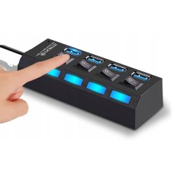 N249 HUB USB ROZDZIELACZ 4 PORTÓW ROZGAŁĘŹNIK USB 3.0 -E215