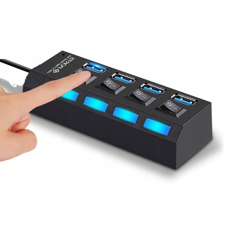 N249 HUB USB ROZDZIELACZ 4 PORTÓW ROZGAŁĘŹNIK USB 3.0 -E215