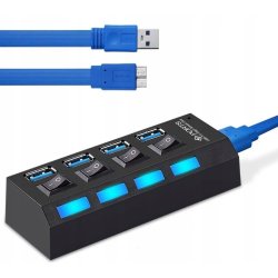 N249 HUB USB ROZDZIELACZ 4 PORTÓW ROZGAŁĘŹNIK USB 3.0 -E215
