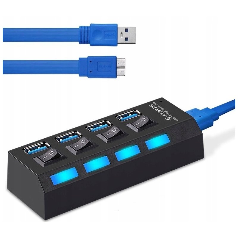 N249 HUB USB ROZDZIELACZ 4 PORTÓW ROZGAŁĘŹNIK USB 3.0 -E215