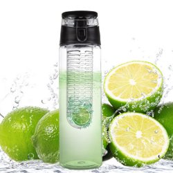 N366 BIDON INFUSER BUTELKA NA WODĘ POJEMNIK OWOCE 700ml - czarny S026