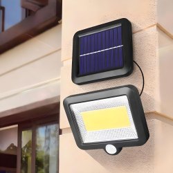 M013B (ALEJA1)  LAMPA SOLARNA Z CZUJNIKIEM RUCHU 100 LED -E077 niebieski kartonik
