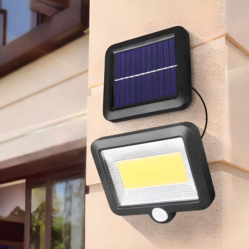 M013B (ALEJA1)  LAMPA SOLARNA Z CZUJNIKIEM RUCHU 100 LED -E077 niebieski kartonik