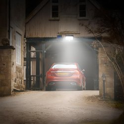 M013B (ALEJA1)  LAMPA SOLARNA Z CZUJNIKIEM RUCHU 100 LED -E077 niebieski kartonik