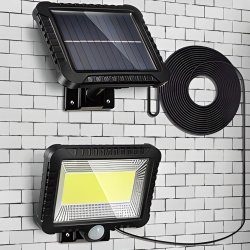 M013B (ALEJA1)  LAMPA SOLARNA Z CZUJNIKIEM RUCHU 100 LED -E077 niebieski kartonik