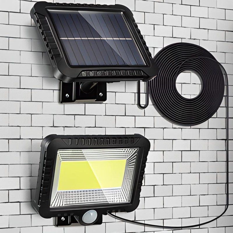 M013B (ALEJA1)  LAMPA SOLARNA Z CZUJNIKIEM RUCHU 100 LED -E077 niebieski kartonik