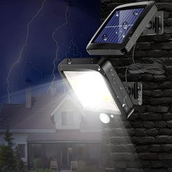 M013B (ALEJA1)  LAMPA SOLARNA Z CZUJNIKIEM RUCHU 100 LED -E077 niebieski kartonik