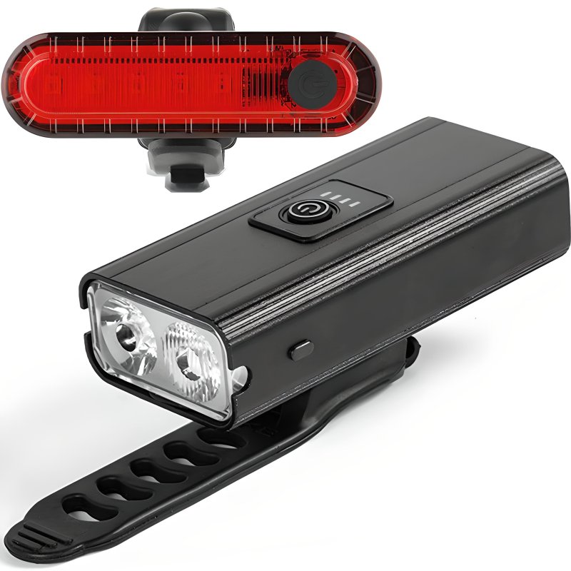 M083B (ALEJA3) LAMPKA ROWEROWA LED PRZÓD TYŁ POWERBANK 1600LM -S102