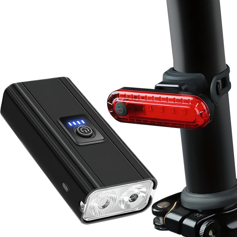 M083B (ALEJA3) LAMPKA ROWEROWA LED PRZÓD TYŁ POWERBANK 1600LM -S102