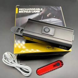 M083B (ALEJA3) LAMPKA ROWEROWA LED PRZÓD TYŁ POWERBANK 1600LM -S102
