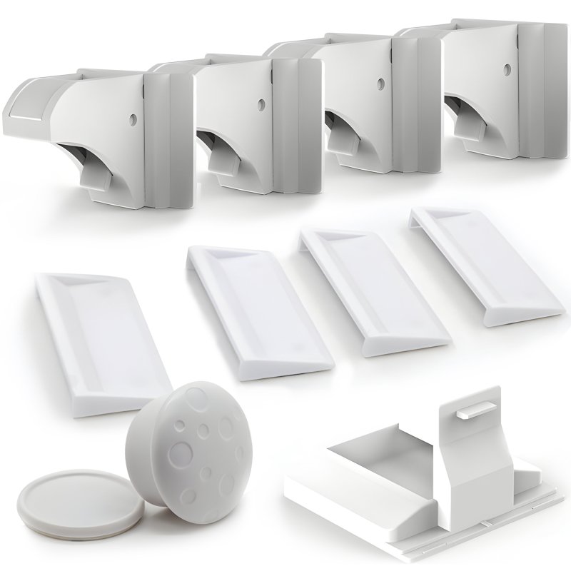 N265 ZABEZPIECZENIA SZAFEK DRZWI SZUFLAD BLOKADA MAGNETYCZNA 4 SZT X4 - kartonik O034