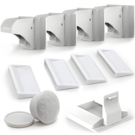 N265 ZABEZPIECZENIA SZAFEK DRZWI SZUFLAD BLOKADA MAGNETYCZNA 4 SZT X4 - kartonik O034