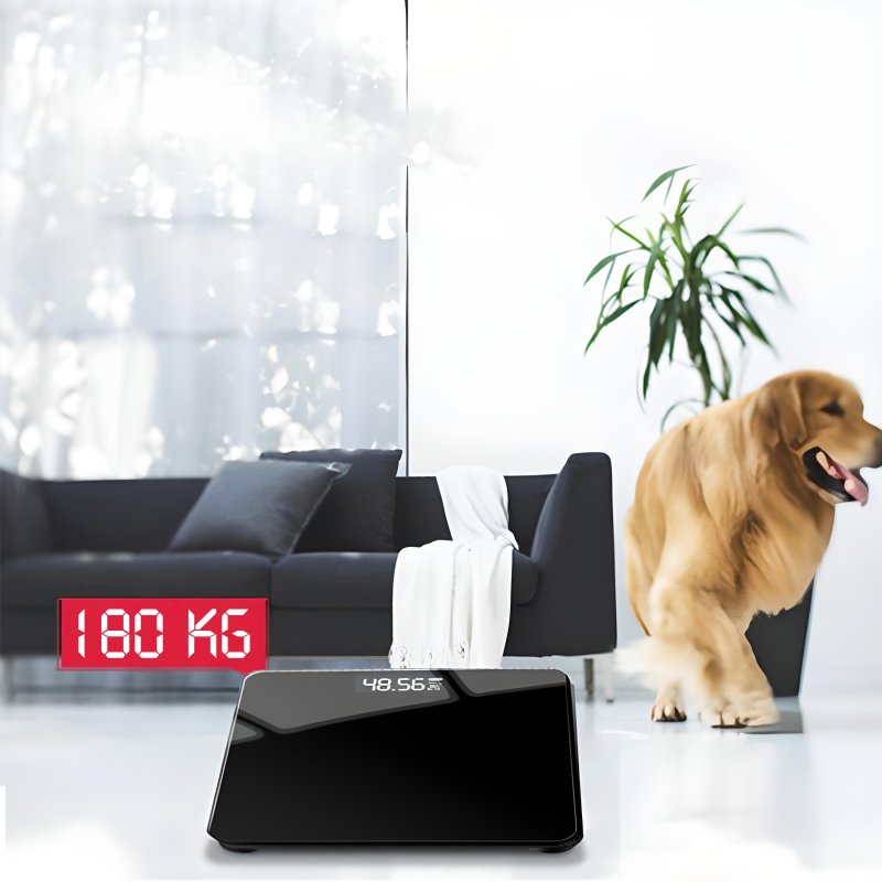 M003D   WAGA ŁAZIENKOWA SCALE ELEKTRONICZNA SZKLANA LCD KG - kwadratowa O202
