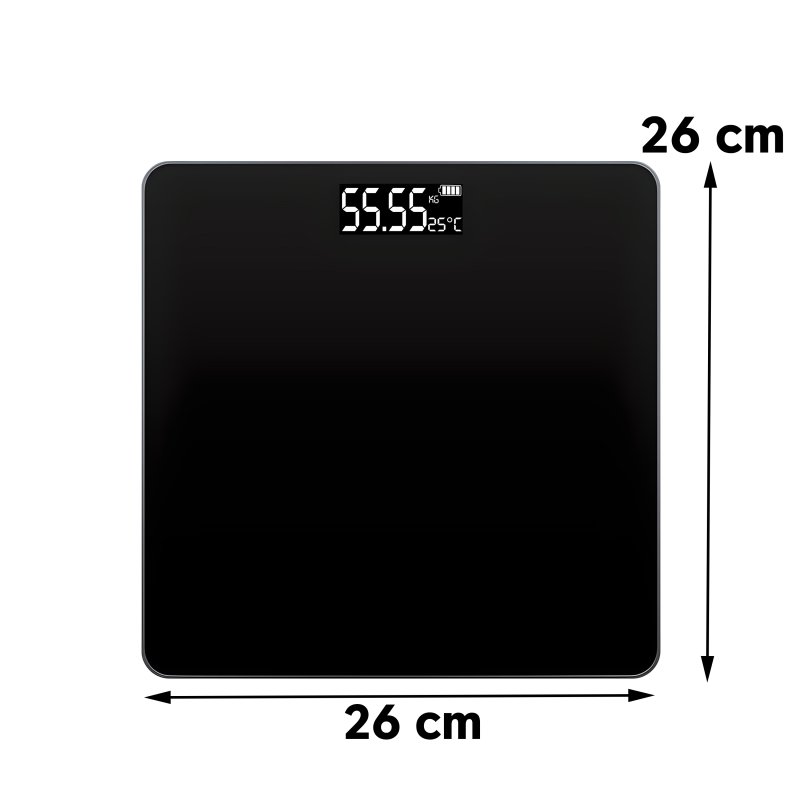 M003D   WAGA ŁAZIENKOWA SCALE ELEKTRONICZNA SZKLANA LCD KG - kwadratowa O202