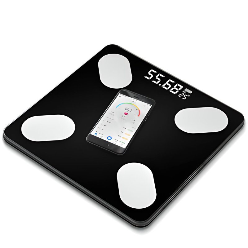 M002E    WAGA ŁAZIENKOWA ANALITYCZNA SLIM 180KG SMART+ 17w1 - czarna E032