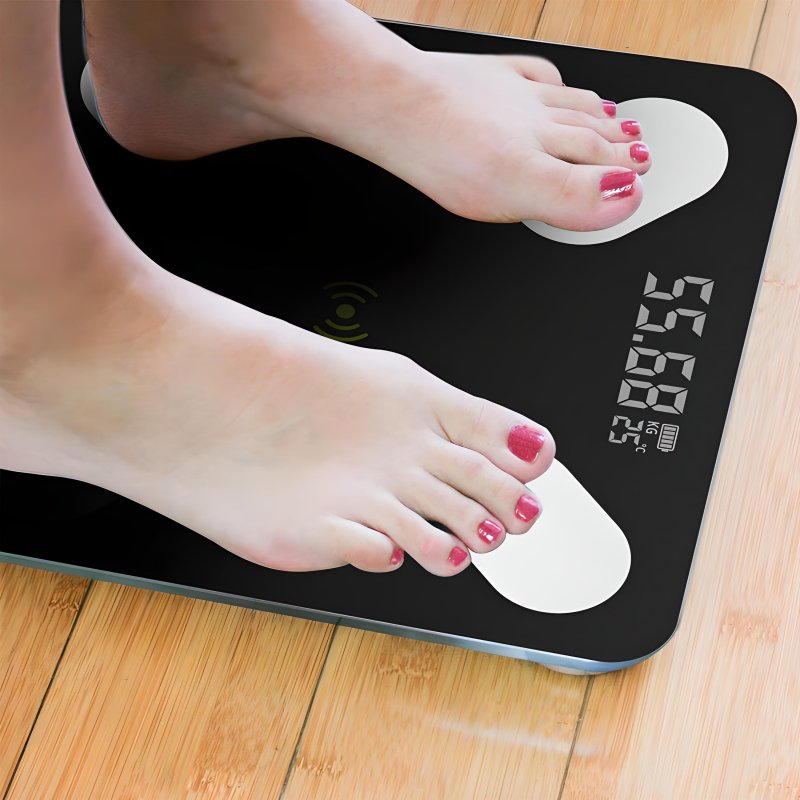 M002E    WAGA ŁAZIENKOWA ANALITYCZNA SLIM 180KG SMART+ 17w1 - czarna E032
