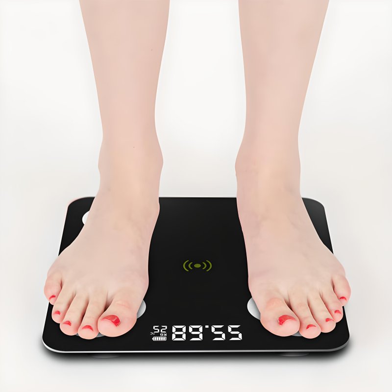 M002E    WAGA ŁAZIENKOWA ANALITYCZNA SLIM 180KG SMART+ 17w1 - czarna E032