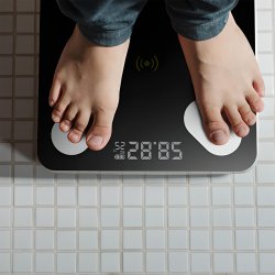 M002E    WAGA ŁAZIENKOWA ANALITYCZNA SLIM 180KG SMART+ 17w1 - czarna E032