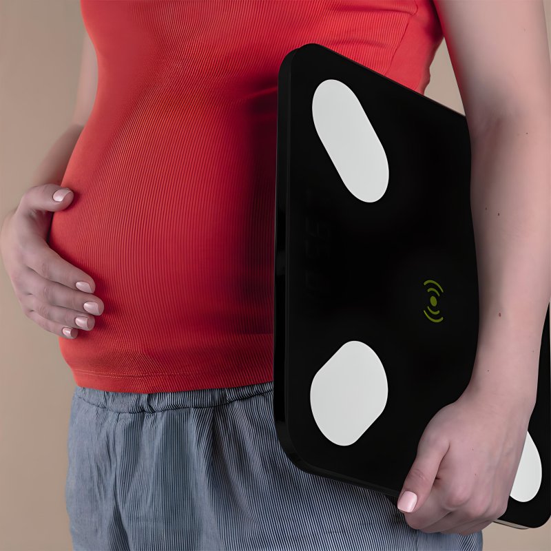 M002E    WAGA ŁAZIENKOWA ANALITYCZNA SLIM 180KG SMART+ 17w1 - czarna E032