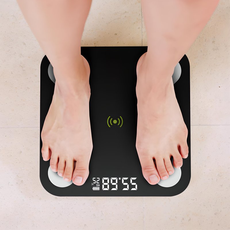 M002E    WAGA ŁAZIENKOWA ANALITYCZNA SLIM 180KG SMART+ 17w1 - czarna E032