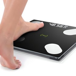 M002E    WAGA ŁAZIENKOWA ANALITYCZNA SLIM 180KG SMART+ 17w1 - czarna E032