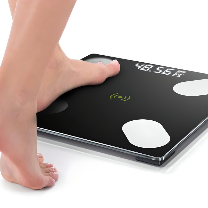 M002E    WAGA ŁAZIENKOWA ANALITYCZNA SLIM 180KG SMART+ 17w1 - czarna E032