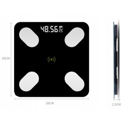 M002E    WAGA ŁAZIENKOWA ANALITYCZNA SLIM 180KG SMART+ 17w1 - czarna E032