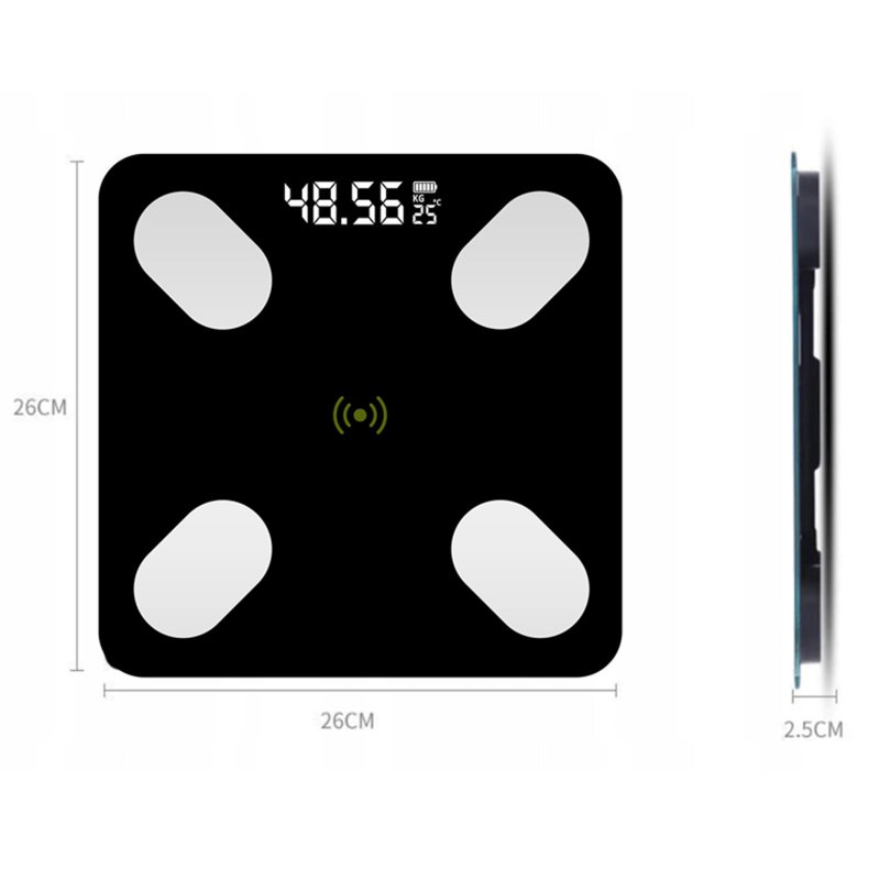 M002E    WAGA ŁAZIENKOWA ANALITYCZNA SLIM 180KG SMART+ 17w1 - czarna E032