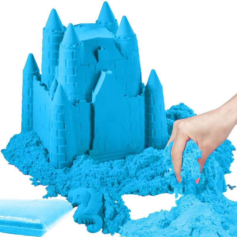 M003F   PIASEK KINETYCZNY 1KG PIASKOLINA 5 KOLORÓW MAGICZNY - D008-1 Niebieski