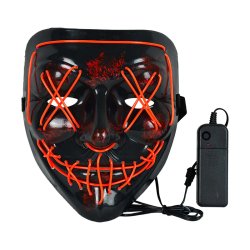 M005D   ŚWIECĄCA MASKA NA HALLOWEEN LED IMREZA  ACTA SQUID - czerwona