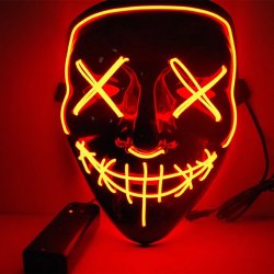 M005D   ŚWIECĄCA MASKA NA HALLOWEEN LED IMREZA  ACTA SQUID - czerwona