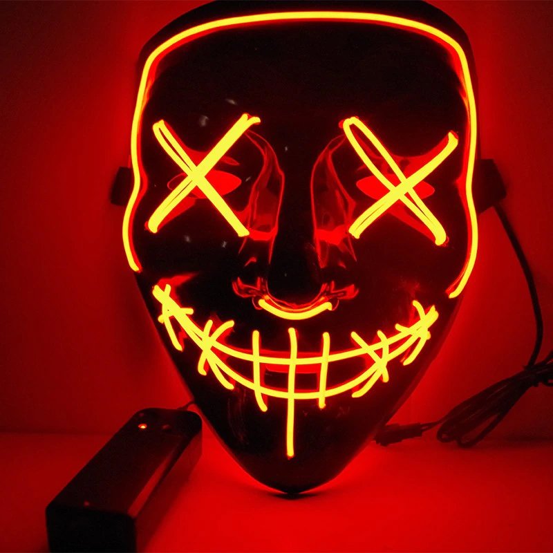 M005D   ŚWIECĄCA MASKA NA HALLOWEEN LED IMREZA  ACTA SQUID - czerwona