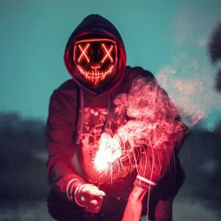 M005D   ŚWIECĄCA MASKA NA HALLOWEEN LED IMREZA  ACTA SQUID - czerwona