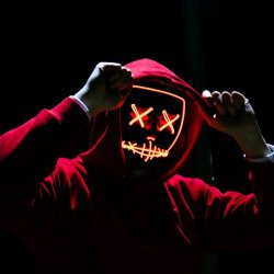 M005D   ŚWIECĄCA MASKA NA HALLOWEEN LED IMREZA  ACTA SQUID - czerwona