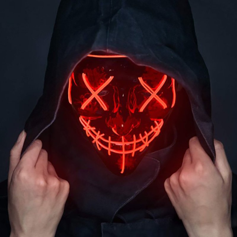 M005D   ŚWIECĄCA MASKA NA HALLOWEEN LED IMREZA  ACTA SQUID - czerwona