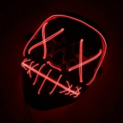 M005D   ŚWIECĄCA MASKA NA HALLOWEEN LED IMREZA  ACTA SQUID - czerwona