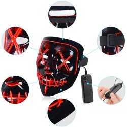 M005D   ŚWIECĄCA MASKA NA HALLOWEEN LED IMREZA  ACTA SQUID - czerwona