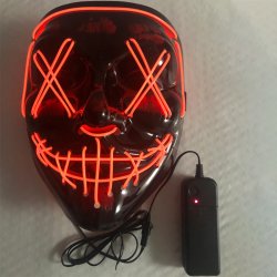 M005D   ŚWIECĄCA MASKA NA HALLOWEEN LED IMREZA  ACTA SQUID - czerwona