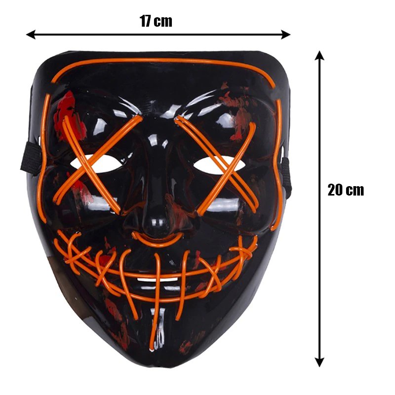 M005D   ŚWIECĄCA MASKA NA HALLOWEEN LED IMREZA  ACTA SQUID - czerwona